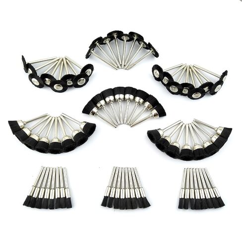 Merryland 72 Pack Nylon Brush for Dremel Mini Brush | Pen Brush Wheel Brush Cup Brush 24 Pcs for Each, Polish Brush End Brush Mini Rotary Tool Accessory, RMTA072C3 in Kuwait