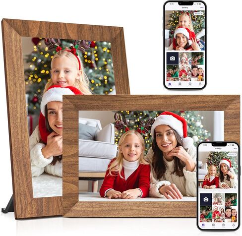 Uhale 2 Pack Digital Photo Frame 16GB Storage 10.1 Inch WiFi Electronic Picture Frame Desktop IPS Touch Screen HD Display SD Card Slot Auto-Rotate Slideshow Share Videos Photos Send Wishes Remotely in Kuwait