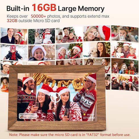 Uhale 2 Pack Digital Photo Frame 16GB Storage 10.1 Inch WiFi Electronic Picture Frame Desktop IPS Touch Screen HD Display SD Card Slot Auto-Rotate Slideshow Share Videos Photos Send Wishes Remotely in Kuwait