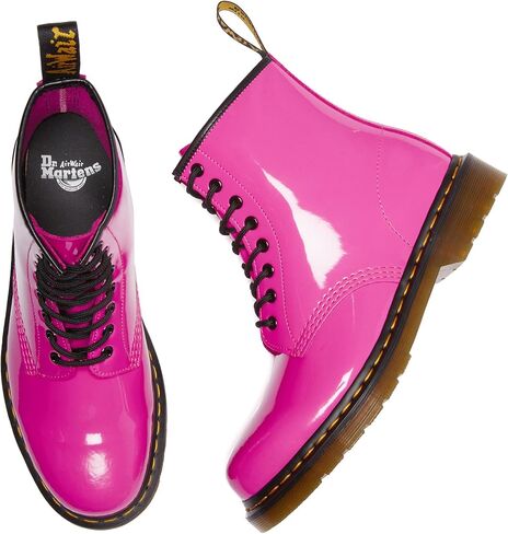 Dr. Martens Unisex 1460 Patent Leather 8 Eye Boot, Thrift Pink, 14 Women/13 Men in Kuwait