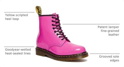 Dr. Martens Unisex 1460 Patent Leather 8 Eye Boot, Thrift Pink, 14 Women/13 Men in Kuwait