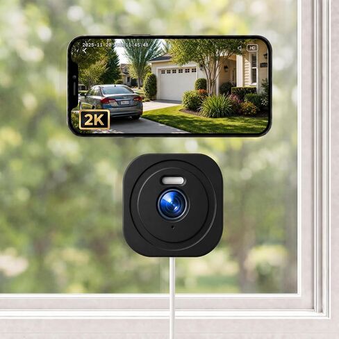 4MP 2K Window Camera, Anti-Glare Color Night Vision, No Monthly Fee | 2.4 & 5G WiFi, AI Motion Detection, Device Sharing, Easy&Quick Install, 24/7 Recording, Renter Friendly, Home Security in Kuwait