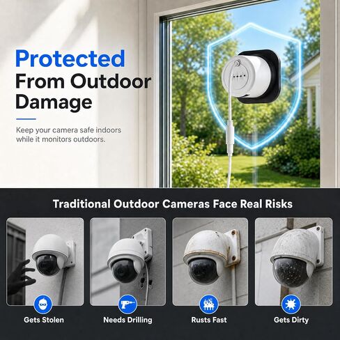 4MP 2K Window Camera, Anti-Glare Color Night Vision, No Monthly Fee | 2.4 & 5G WiFi, AI Motion Detection, Device Sharing, Easy&Quick Install, 24/7 Recording, Renter Friendly, Home Security in Kuwait