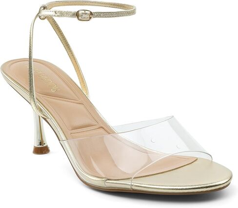 JENN ARDOR Womens Clear Slingback Heels Sandals Ankle Strap 2.7" Kitten Heels Classic Round Toe Dress Shoes for Party Wedding Womens Low Heel Pumps in Kuwait