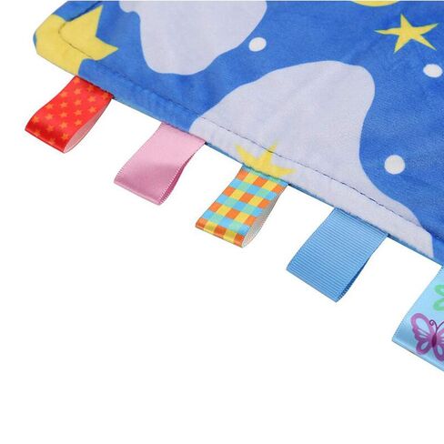 Blue Baby Tag,Baby Taggy Blanket - Blue with Cloud Tag, Taggy Blanket Best Gift for Newborn Boy and Girls in Kuwait