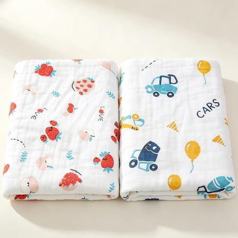 Swaddle Blanket Baby Muslin Large 2PCS 100% Cotton Baby Quilt,Reversible Receiving Baby Blanket for Boys&Girls 43x43in in Kuwait