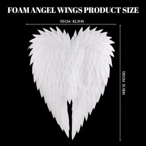 whitefeather Angel Wings Costume Accessory, Large 4.5', Lightweight for Adults, Halloween, Photography Prop in Kuwait