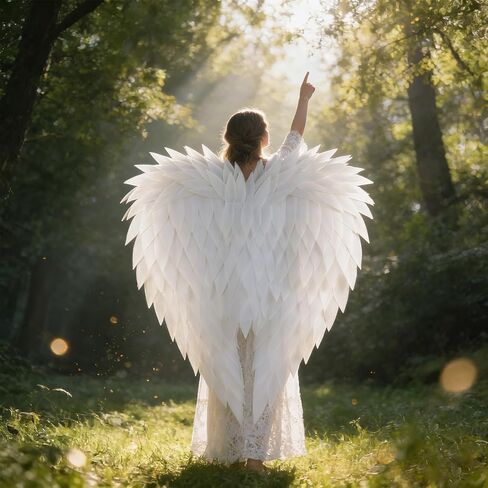 whitefeather Angel Wings Costume Accessory, Large 4.5', Lightweight for Adults, Halloween, Photography Prop in Kuwait