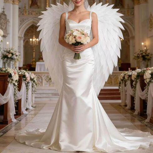 whitefeather Angel Wings Costume Accessory, Large 4.5', Lightweight for Adults, Halloween, Photography Prop in Kuwait