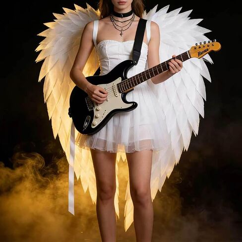 whitefeather Angel Wings Costume Accessory, Large 4.5', Lightweight for Adults, Halloween, Photography Prop in Kuwait
