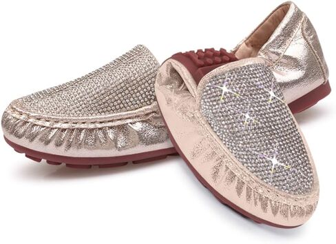 KUNWFNIX Women's Ballet Flats Foldable Classic Crown Rhinestone Slip On Bowknot PU Leather Faux Suede Pointed Toe Comfort Flat Casual Dress Shoes in Kuwait