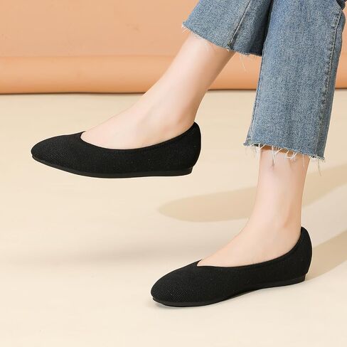 Ballet Flats Shoes for Women, Foldable Knit Women's Flats, Comfortable Shoes for Women Dressy Casual Work Office in Kuwait