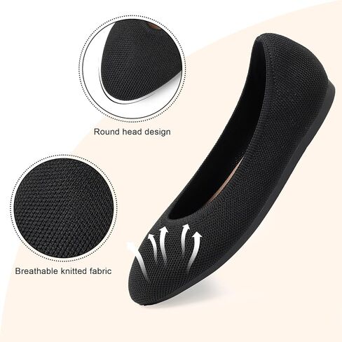 Ballet Flats Shoes for Women, Foldable Knit Women's Flats, Comfortable Shoes for Women Dressy Casual Work Office in Kuwait