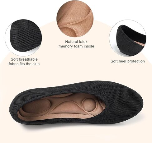 Ballet Flats Shoes for Women, Foldable Knit Women's Flats, Comfortable Shoes for Women Dressy Casual Work Office in Kuwait