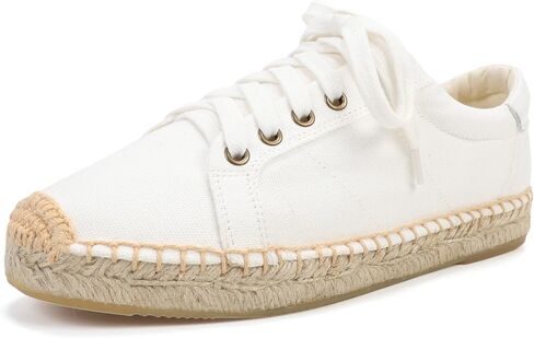 Espadrilles for Women, Lace-Up Canvas Flats with Jute Platform Sole in Saudi Arabia