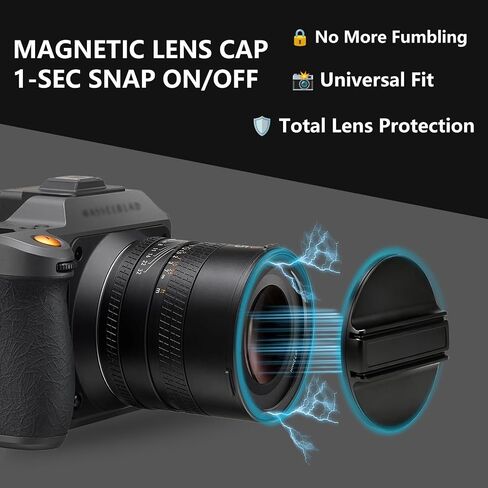 Magnetic Metal Lens Cap for Hasselblad X2DII/X2D/X1D/907 Camera XCD Series Lenses, 72mm/62mm/77mm Lens Cover Compatible XCD 3.5/90, XCD 2.5/55,XCD 2,5/55V，XCD 2,5/90V，XCD 2,5/38V，XCD 4/45P etc. in Kuwait