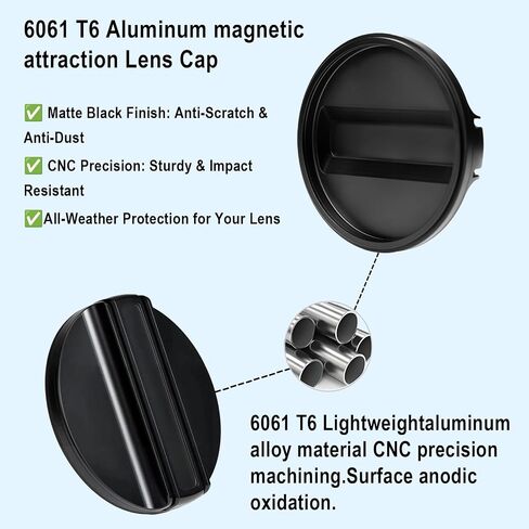 Magnetic Metal Lens Cap for Hasselblad X2DII/X2D/X1D/907 Camera XCD Series Lenses, 72mm/62mm/77mm Lens Cover Compatible XCD 3.5/90, XCD 2.5/55,XCD 2,5/55V，XCD 2,5/90V，XCD 2,5/38V，XCD 4/45P etc. in Kuwait
