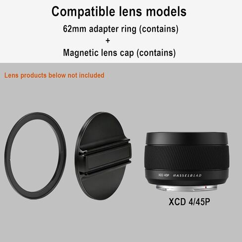 Magnetic Metal Lens Cap for Hasselblad X2DII/X2D/X1D/907 Camera XCD Series Lenses, 72mm/62mm/77mm Lens Cover Compatible XCD 3.5/90, XCD 2.5/55,XCD 2,5/55V，XCD 2,5/90V，XCD 2,5/38V，XCD 4/45P etc. in Kuwait