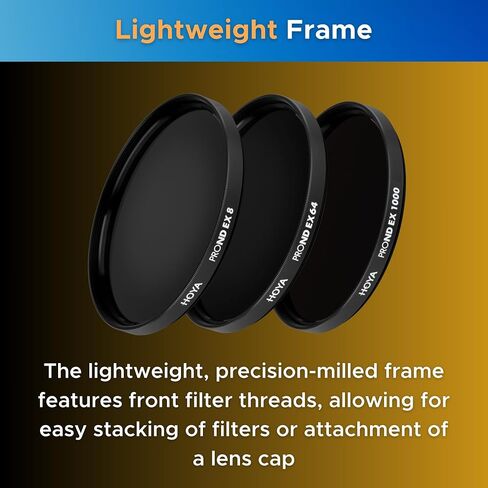HOYA PRO ND-EX 77mm (3) Filter Kit with Case - Includes 3-Level (ND8), 6-Level (ND64), 10-Level (ND1000) 77mm Neutral Density Filters for Precision Light Reduction - Enhanced IR Protection in Kuwait
