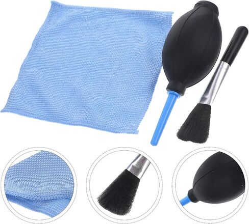 Professional Silicone Air Blower Pump with Long Nozzle for Camera and Keyboard Cleaning, Includes Cleaning Brush and Cloth for Sensor, Lens, and Screen Debris Removal in Kuwait