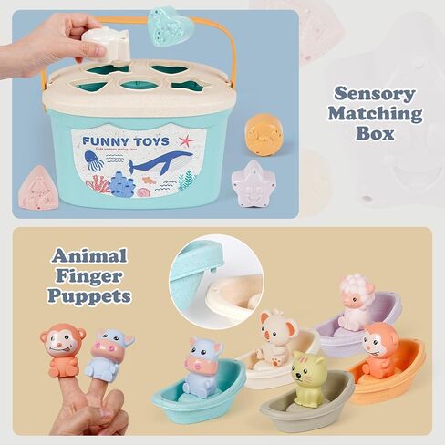 Montessori Baby Toy for Infant 6-18 Months Learning Sensory Toy 6-12 Months | Shape Sorting Stacking Toys 6 Months Babies Gift Stacking Cups Soft Blocks Stackable Ring for Toddlers 1-3 Fine Motor Skills in Kuwait