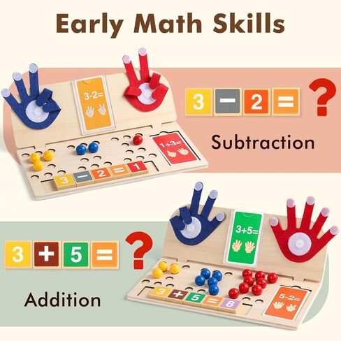 Math Manipulatives Montessori Toys for 3 Year Old Preschool Educational Toy | Two Boards & 3-in-1 Storage Learning Toys with Beads & Storage Cups Multi-Use Birthday Gifts for 3 4 5 Year Old Boys Girls in Kuwait