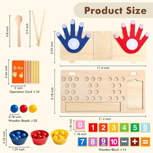 Math Manipulatives Montessori Toys for 3 Year Old Preschool Educational Toy | Two Boards & 3-in-1 Storage Learning Toys with Beads & Storage Cups Multi-Use Birthday Gifts for 3 4 5 Year Old Boys Girls in Kuwait