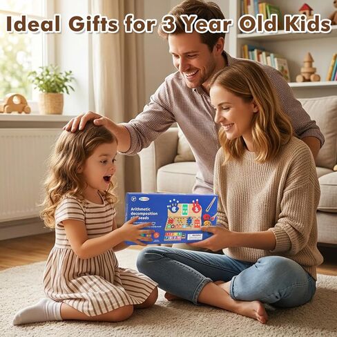 Math Manipulatives Montessori Toys for 3 Year Old Preschool Educational Toy | Two Boards & 3-in-1 Storage Learning Toys with Beads & Storage Cups Multi-Use Birthday Gifts for 3 4 5 Year Old Boys Girls in Kuwait