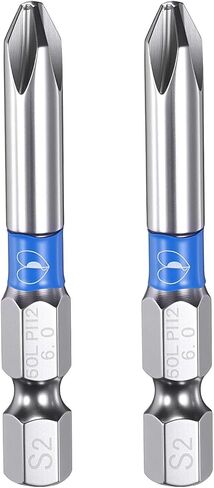 HARFINGTON 2pcs #0 Impact Phillips Screwdriver Bit PH0 1/4" Hex Shank 2" (50mm) Long 0.08" Rod Magnetic Cross Head Drill Bits S2 Steel Upgraded Mirror Polishing Power Screw Driver Tool in Kuwait
