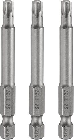 HARFINGTON 3pcs TT50 Security Torx Head Screwdriver Bit 2.56" (65mm) Long 1/4" Hex Shank Magnetic Tamper Proof 6 Point Star Screw Driver Drill Bits S2 Steel Hole Tip Industrial Power Tools in Saudi Arabia