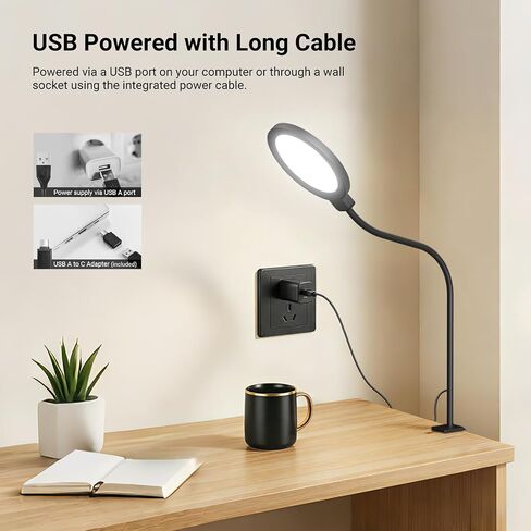 NEEWER Entry Level Version 5" Edge Lit Streaming Light with Desk Clamp Stand, 10W Bi Color Full Screen LED Ring Light CRI80+, Computer Laptop Webcam Zoom Call Video Conference Recording Lighting, N32 in Kuwait
