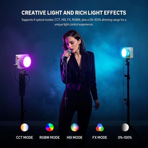 Godox ML100R CRI 95+ RGB LED Video Light | Full RGB spectrum with 36000+ colors for creative lighting. High CRI 95+ ensures accurate natural color rendering. in Kuwait