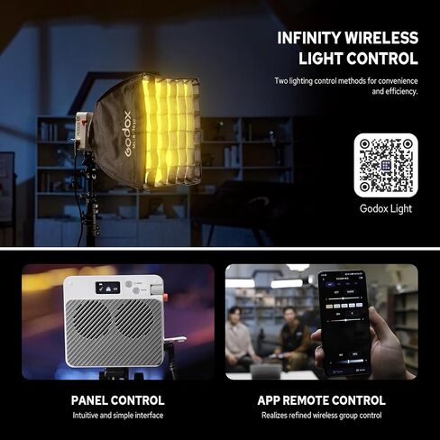 Godox ML100R CRI 95+ RGB LED Video Light | Full RGB spectrum with 36000+ colors for creative lighting. High CRI 95+ ensures accurate natural color rendering. in Kuwait