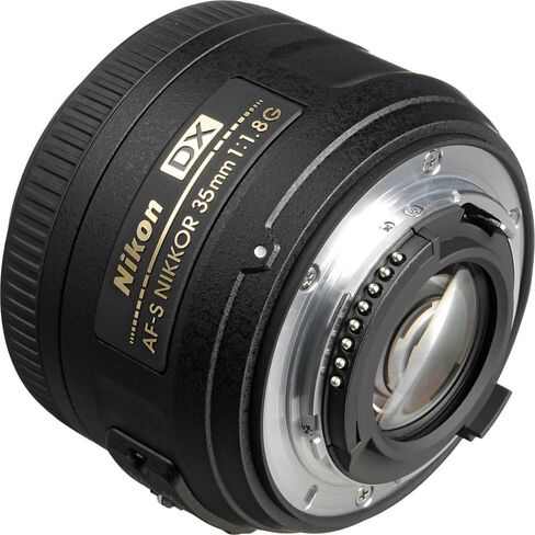 Nikon - AF-S DX NIKKOR 35mm f/1.8G Standard Lens (2183) & Tripod Bundle | For Photography & Video + 64GB Memory Card + Backpack + Cleaning Kit + Filter Kit + Card Reader + Cap Keeper in Kuwait