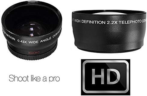 HD 2-Pc Lens Kit Telephoto & Wide Angle Lens Set for Fujifilm Finepix HS35EXR in Kuwait