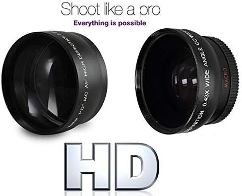 HD 2-Pc Lens Kit Telephoto & Wide Angle Lens Set for Fujifilm Finepix HS35EXR in Kuwait