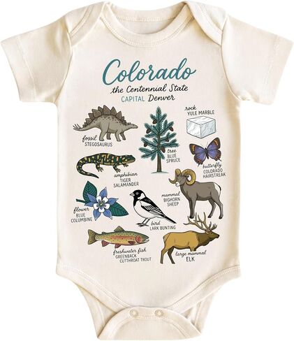 Colorado Baby Bodysuit for Boys Girls, Colorado State SymbolsBaby Outfit, Denver Newborn Baby Gifts in Kuwait