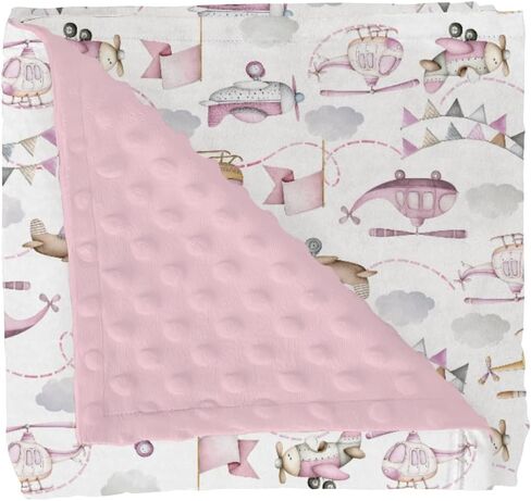 Airplanes Vintage Models Aircraft Baby Blankets for Girl Boy Antiqued Planes Soft Mink Dotted Backing Double Layer Swaddle Receiving Blanket for Toddler Nursery Retro Planes Bed Blanket Crib 30x40 in Kuwait