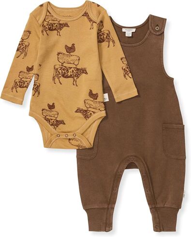 Burt's Bees Baby Jumpsuit, 100% Organic Cotton One-piece Outfit Coverall With Hat in Kuwait