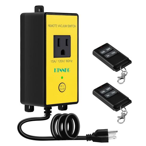 Remote Automatic Vacuum Switch, 120V Wireless Dust Collector Starter Outlet, Auto On Off Switch with 2 Remotes, Support 5S 10S Delay(Continue Clearing Debris) in Saudi Arabia