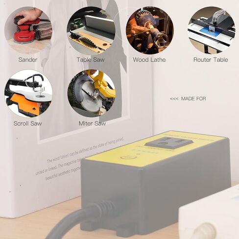 Remote Automatic Vacuum Switch, 120V Wireless Dust Collector Starter Outlet, Auto On Off Switch with 2 Remotes, Support 5S 10S Delay(Continue Clearing Debris) in Saudi Arabia