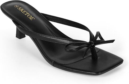Kitten Heels for Women Flip Flop Bow Heels Dressy Sandals for Party in Kuwait