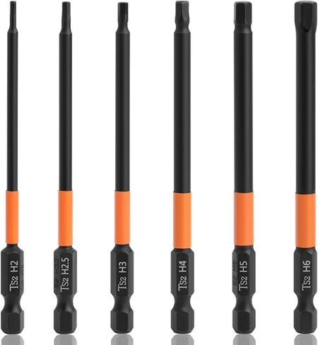 JONMON Magnetic Hex Allen Wrench Screwdriver Bits Set - H2-H6 Quick Change S2 Steel Impact Drill Bits, 1/4 Inch Shank, 3.93 Inch Length for Power and Hand Tools in Kuwait