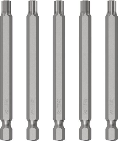 5PCS T30 Magnetic Tamper Proof Torx Screwdriver Bits, 7.9 Inch | 1/4 Inch Hex Shank, S2 Steel, Security Drill Torx Head Drill Screw Driver Tools(200mm Long, Star 6 Point) in Kuwait