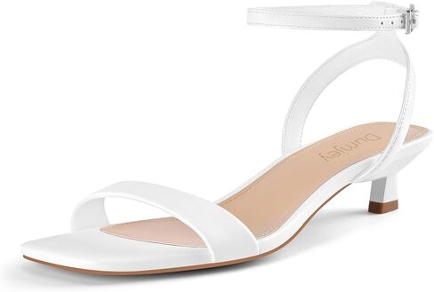 Kitten Heels for Women Ankle Strap Open Toe Low Heel Sandals | Square open toe, Short low heel, Small mini heel, Casual comfort sandals, Dress party wedding shoes, Shiny shoes in Kuwait