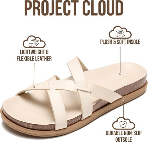 Project Cloud Non-Slip Summer Slides for Women & Lightweight Womens Sandals | Summer Sandals for Women with Plush and Soft Insole Womens Sandals Comfortable Non Slip and Lightweight Women Footwear in Kuwait