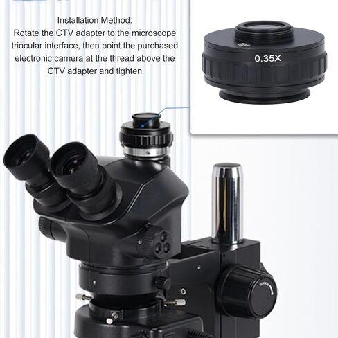 CTV Lens Adapter, C Mount Trinocular Stereo Microscope CTV Lens Adapter Clear Imaging Better Visual Image for Industrial Use (0.35X) in Kuwait
