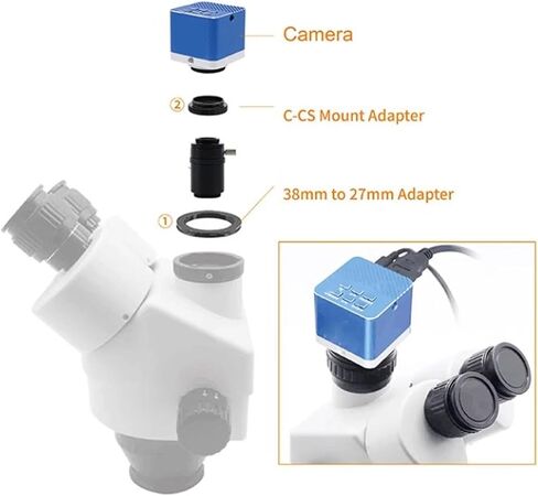 CTV Lens Adapter, C Mount Trinocular Stereo Microscope CTV Lens Adapter Clear Imaging Better Visual Image for Industrial Use (0.35X) in Kuwait