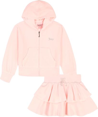 Juicy Couture Baby Girls' 2-Piece Velour Set, Zip Up with Skirt in Saudi Arabia