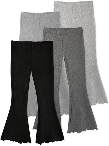 Butterblu Fiorella 4-Pack Flare Legging Pants for Girls Organic Cotton | GOTS Certified Organic Cotton Adjustable Length Leggings Set for Baby and Toddler Girls, Made to Match Collection in Kuwait